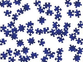 Abstract riddle jigsaw puzzle dark blue parts
