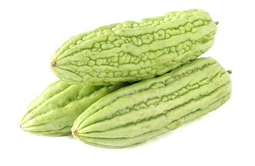 Bitter gourd (or) bitter melon isolated on white background.