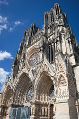 Fototapeta premium Wide view of Reims' Cathédral, Reims, France