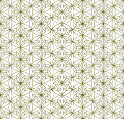 Seamless traditional Japanese ornament Kumiko.Golden color lines.