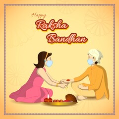 Vector illustration for Indian festival Raksha Bandhan means the thread of love bond.