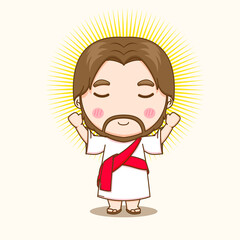 Cartoon illustration of cute Jesus