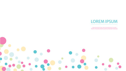 Colorful polka dots on white background as wallpaper. background with confetti