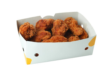 Box with nuggets isolated on white background