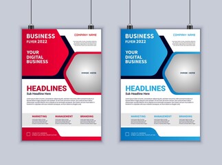 Modern business flyer vector template design. creative marketing agency flyer design. Brochure flyer template. 2 page flyer template 