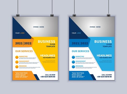 Creative Business Brochure Flyer Design. Modern Business Flyer Vector Template Design. Brochure Flyer Template. 2 Page Flyer Template 