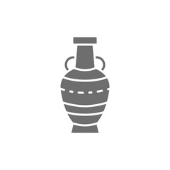 Chinese vase grey icon. Isolated on white background
