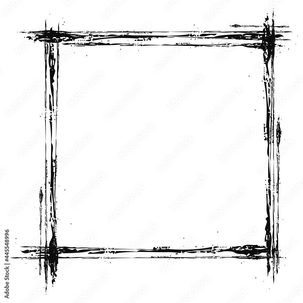 Poster Empty frame. Squared four borders frame. Torn photo vector.
