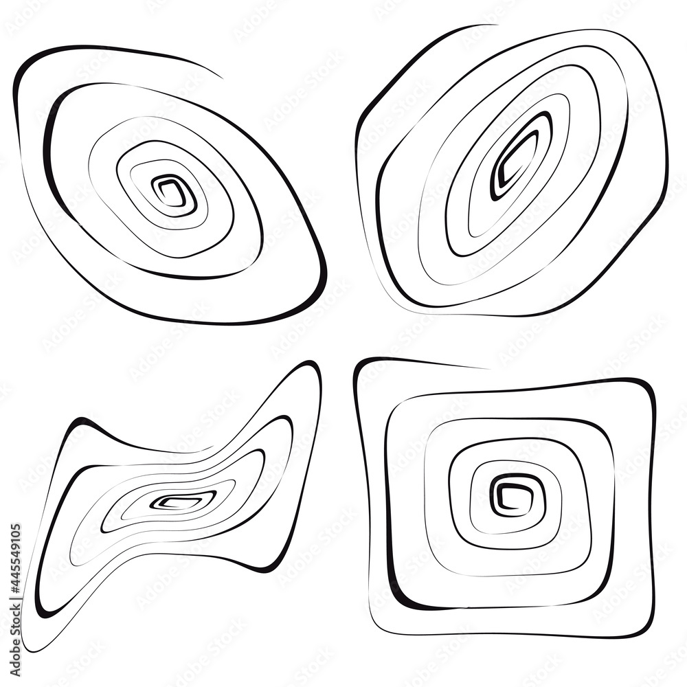 Aufkleber twisted coils set. vector curve spirals isolated.