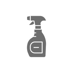 Cleaning spray bottle grey icon. Isolated on white background