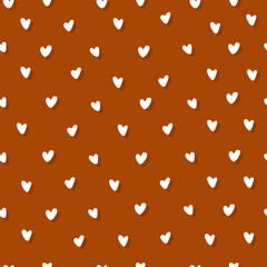Seamless pattern with cute white hearts. Creative childish texture. Good for poster, invitation, card, flyer, cover, banner, fabric and other graphic design.