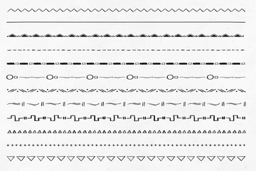 Doodle hand drawn divider vector boho style set