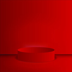 Red gradation color display product illustration vector image
