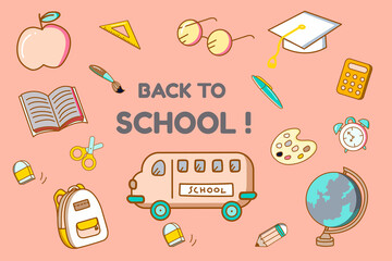 Back to school stationery vector
