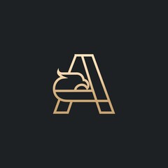 Letter A Eagle Logo , Initial Premium Design