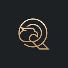 Obraz premium Letter Q Eagle Logo , Initial Premium Design