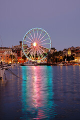 the porto antico (old harbor) and the wheel of Genova