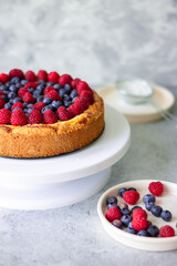 cake with berries and blueberries