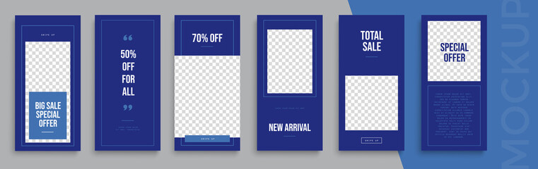 Trendy editable Instagram Stories template. Design for social media. Sale	
