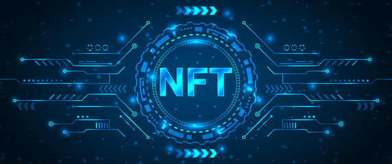 NFT Non-Fungible Token. Digital token. Cryptoart