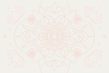 Pastel Diwali Indian mandala doodle vector