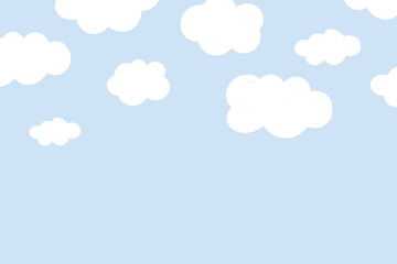 Cute background vector with fluffy cloud pattern
