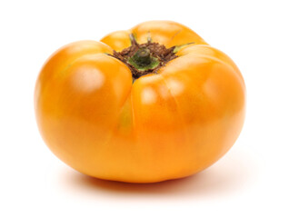 fresh yellow tomatoes on white background 