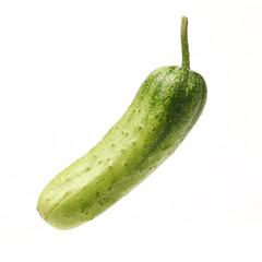 Green cucumber on the white background
