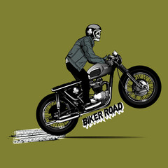 Biker road slogan t shirt design