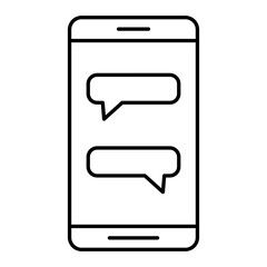 Vector Mobile Chat Outline Icon Design