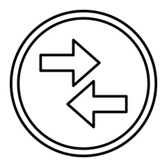 Vector Opposite Arrow Outline Icon Design