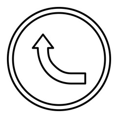Vector Curved Up Outline Icon Design