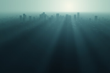 aerial city landscape showing air pollution