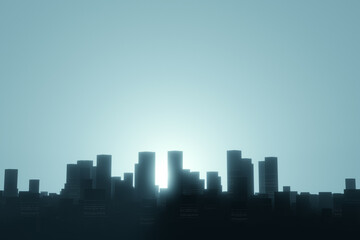 Fototapeta na wymiar modern city skyline silhouette against the sky