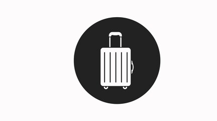 Luggage Icon. Vector isolated editable black and white illustration of a suitcase