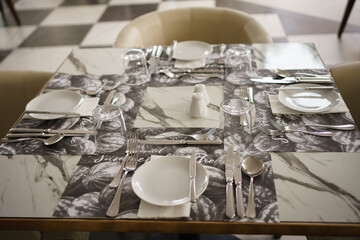 covered table with cutlery