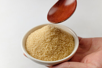 brown sugar on a white background
