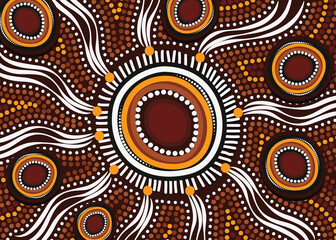 Illustration based on aboriginal style of background