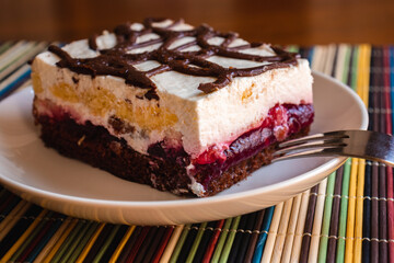 cherry cake and black coffee