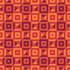 Triangles, checks ornament. Seamless pattern. Tiles backdrop. Triangular shapes, squares wallpaper. Geometric background. Ethic motif. Digital paper. Geometrical web design. Mosaic textile print