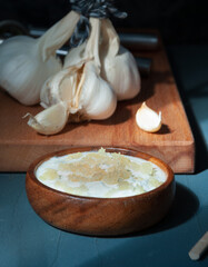 Garlic yogurt soup