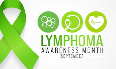 Lymphoma awareness month is observed every year in September, it is a cancer of the lymphatic system, which is part of the body's germ fighting network. Vector illustration