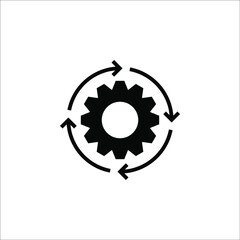 Process icon vector illustration. Process symbol in black for your web site design on white background