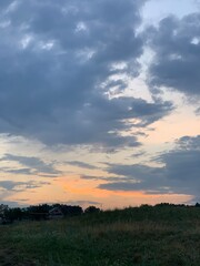 sunset over the field