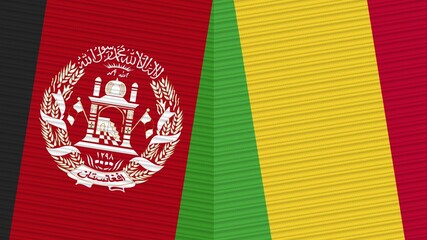 Mali and Afghanistan Two Half Flags Together Fabric Texture Illustration