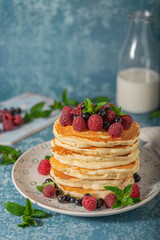 Fluffy american pancakes