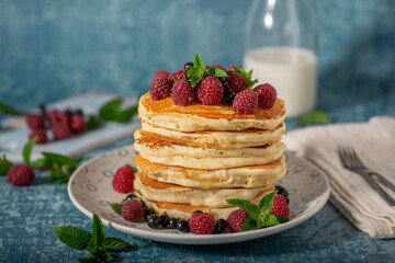 Fluffy american pancakes
