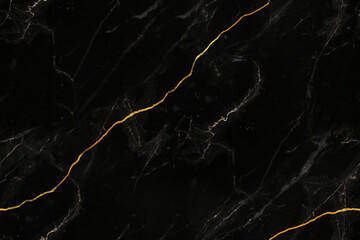 Abstract seamless Black and white marble stone natural pattern texture with gold line background...