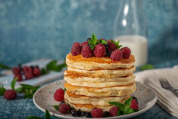 Fluffy american pancakes