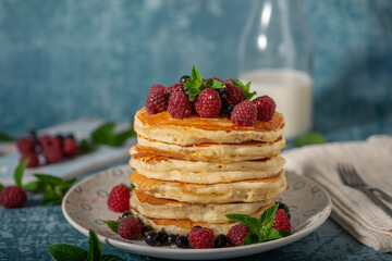 Fluffy american pancakes